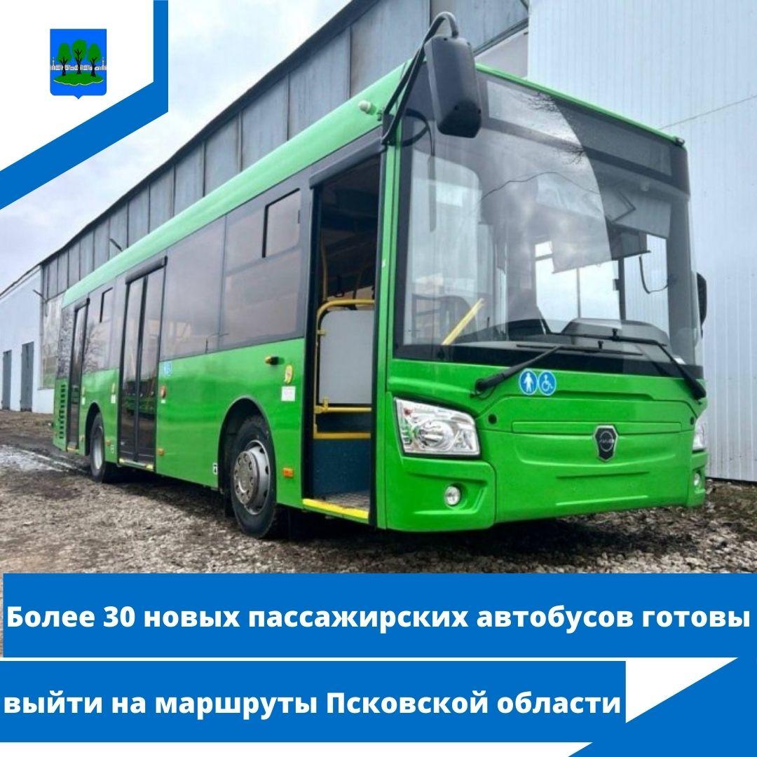 Более 30 новых пассажирских автобусов готовы выйти на маршруты Псковской области.