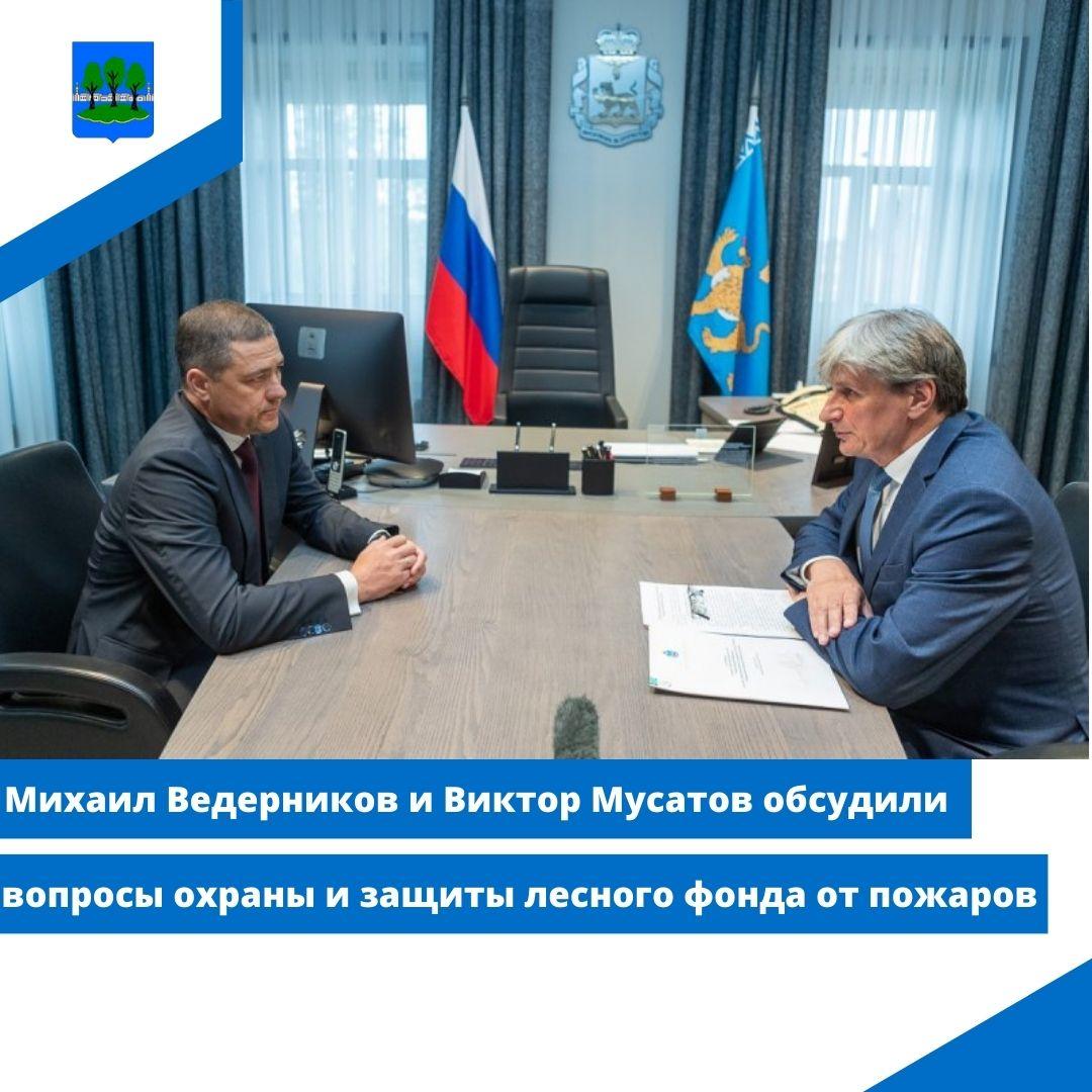Михаил Ведерников и Виктор Мусатов обсудили вопросы охраны и защиты лесного фонда.