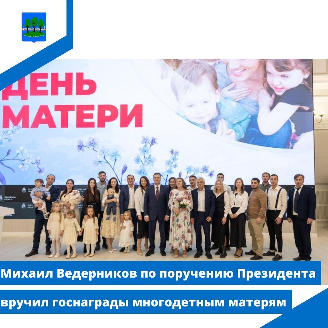 Михаил Ведерников по поручению Президента вручил госнаграды многодетным матерям.